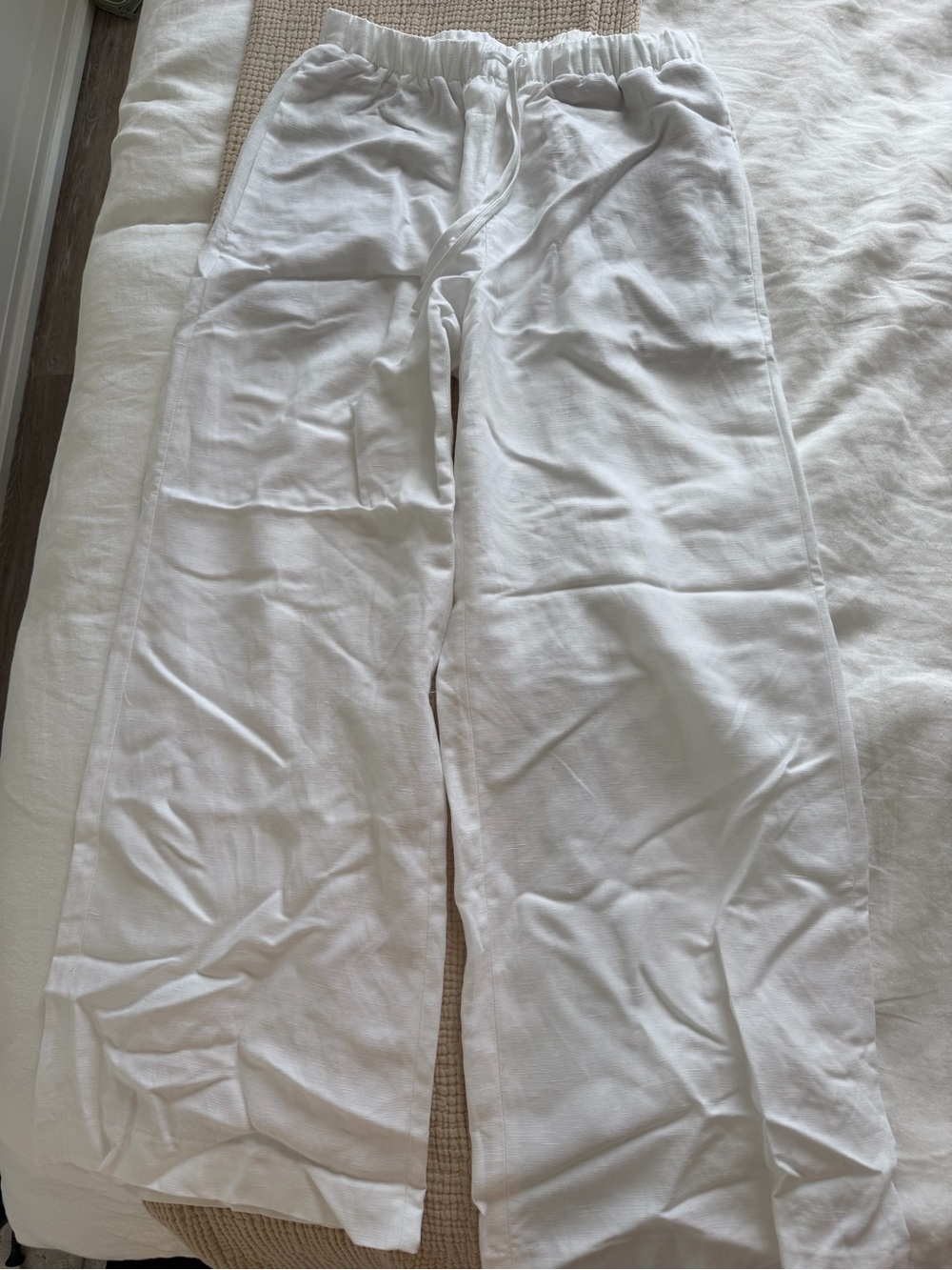 White lodge linen pants - brand new - medium